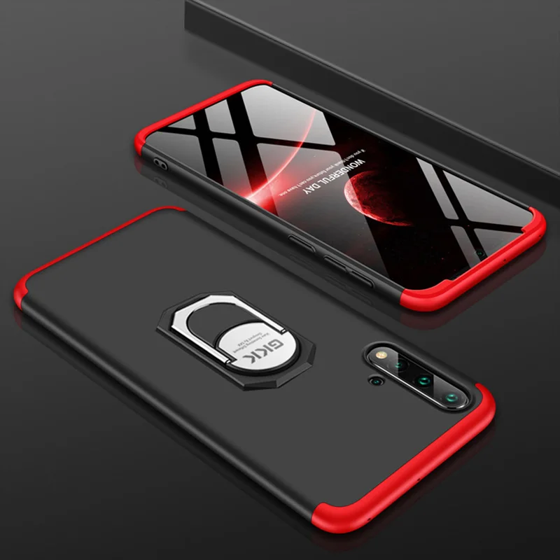 

cases For Huawei Nova 5 Case Cover Luxury 3 in 1 360 Full Protective Ring Bracket Magnetism Back Shell For Huawei Nova 5 Covers