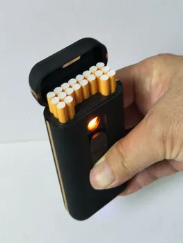 

USB Lighter cigarette case for 20 cigarettes pack for 100mm long 5mm diameter cigarettes