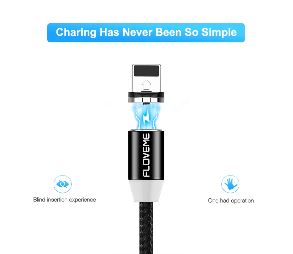 Магнитный зарядный кабель FLOVEME Micro usb type C для iPhone 11 8 iPad, нейлоновый Магнитный зарядный кабель usb type C, светодиодный зарядный провод