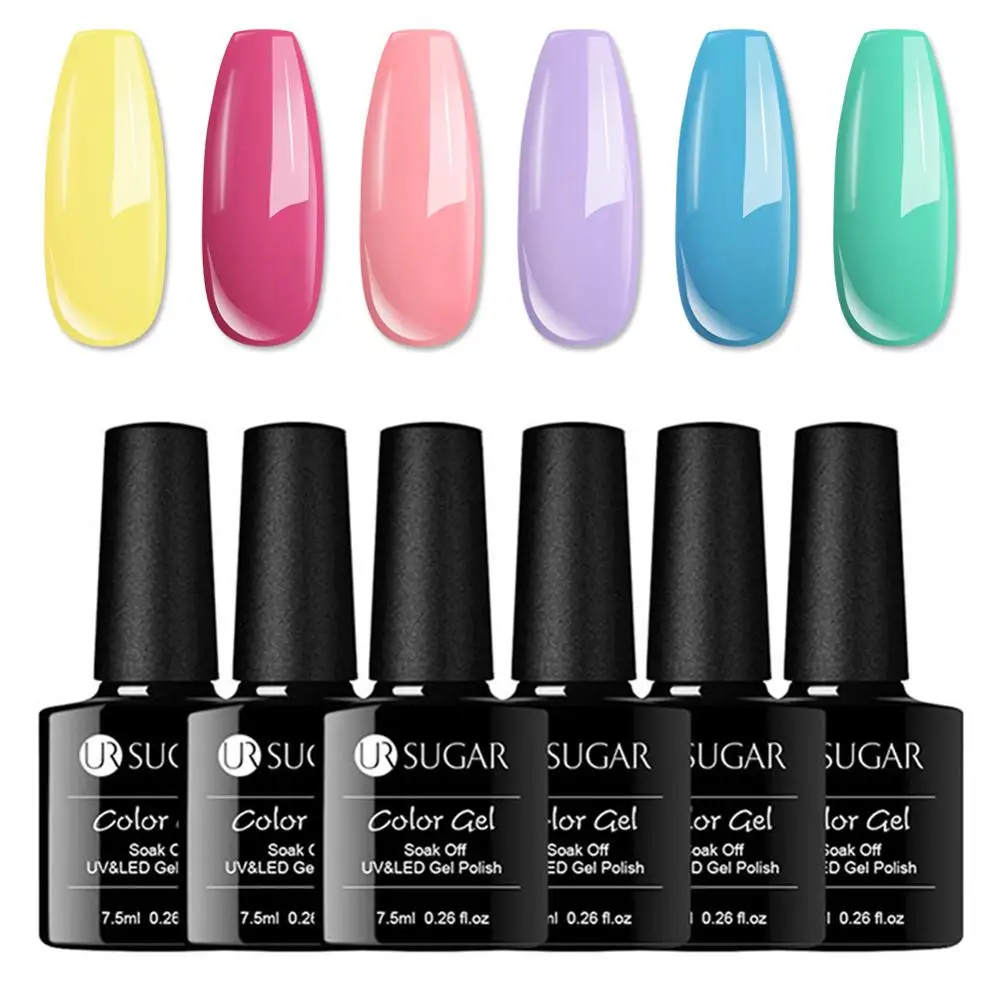 Ur Sugar 8 шт. чистый цветной гель для ногтей Набор лаков Vernis Полупостоянный гель лак замачиваемый УФ гель лак 7,5 мл стойкий - Цвет: 107609