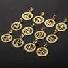 Men's Women's 12 Horoscope Zodiac Sign Gold Pendant Necklace Aries Leo Wholesale Dropshipping 12 Constellations Jewelry GPM24 ► Photo 3/6