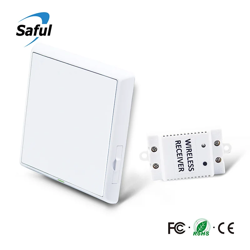 Saful беспроводные коммутаторы 433 МГц Push 1 2 3 Way RF пульт дистанционного управления лампа светодиодный светильник настенный панель Переключатель для умного дома - Цвет: 1 Gang