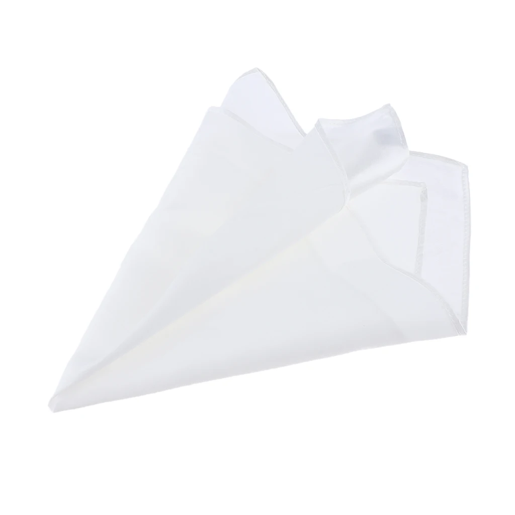 Men’s Gentle Pure Mulberry Silk Pocket Square Plain Solid Handkerchief Variety Colors 