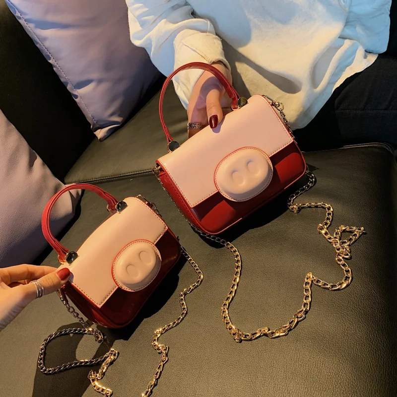 

INS Super Fire Bag Women's 2020 New Style Korean-style Cool Pig Nose Mini Hand Shoulder Chain Bag
