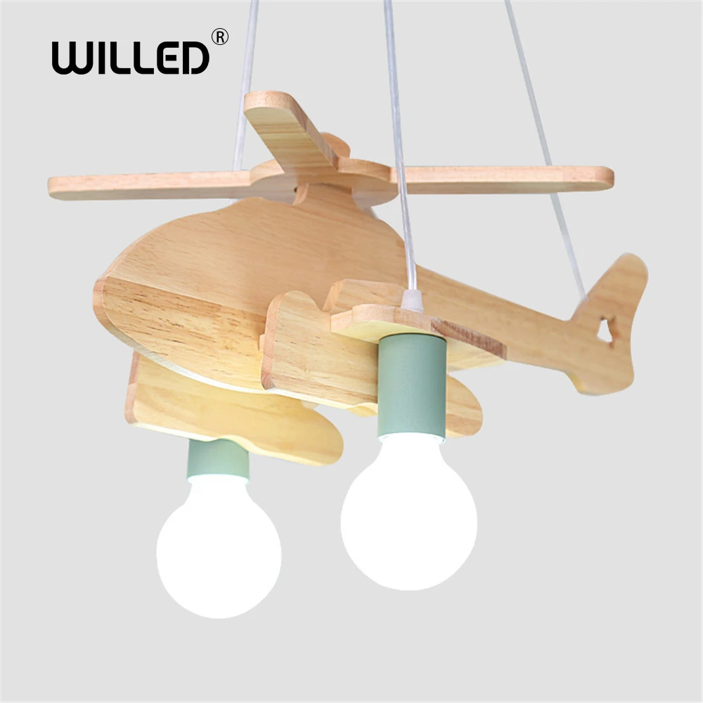 

Children pendant lights Children's hanging lamp Wood modern Led Light Line E27 Bedroom Parlor Hotel Hall Living room Dropship
