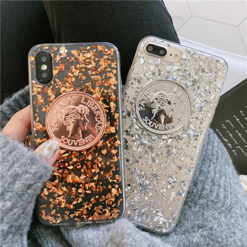 Роскошный Винтажный чехол для телефона из золотой фольги iPhone 6 S 7 8 Plus X XS Max XR