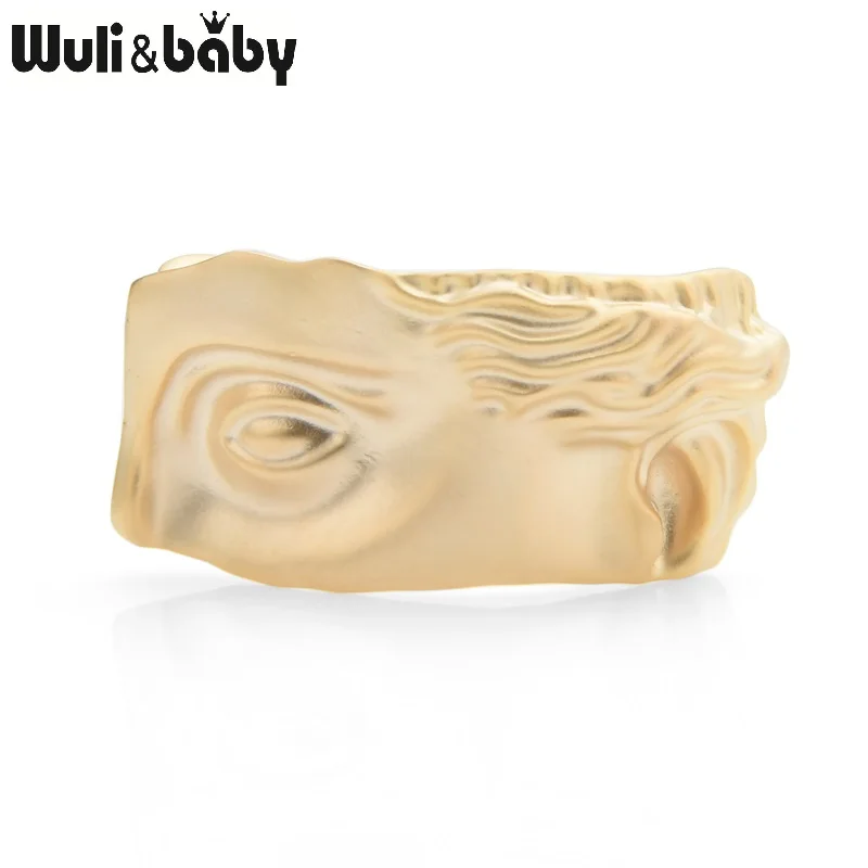 gold Wuli&baby, золотые, серебряные броши-маски для женщин, сплав, для лица, Повседневная брошь для вечеринки, булавки, подарки - Окраска металла: gold