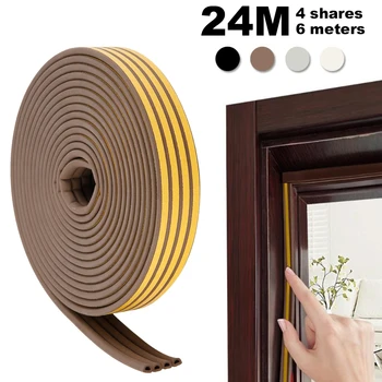 

24m Doors Windows Foam Seal Strip Self-Adhesive D Type Soundproofing Collision Avoidance Rubber Sealing Strips Sticker