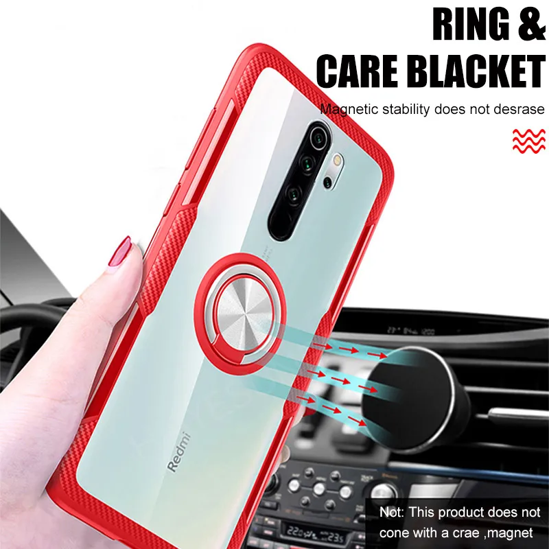 Роскошный чехол Magentic Ring для телефона Xiaomi Redmi 7 8 8A Note Pro K20 прозрачный CC9 9T