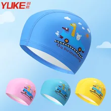 YUKE шапочка для плавания с рисунками для мальчиков и девочек, детские водонепроницаемые шапочки для купания, детские шапки для бассейна, цветная детская шапка для дайвинга