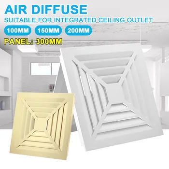 

OUFENQI 300mm aluminum alloy panel integrated ceiling ventilation square centrifugal fan diffuser