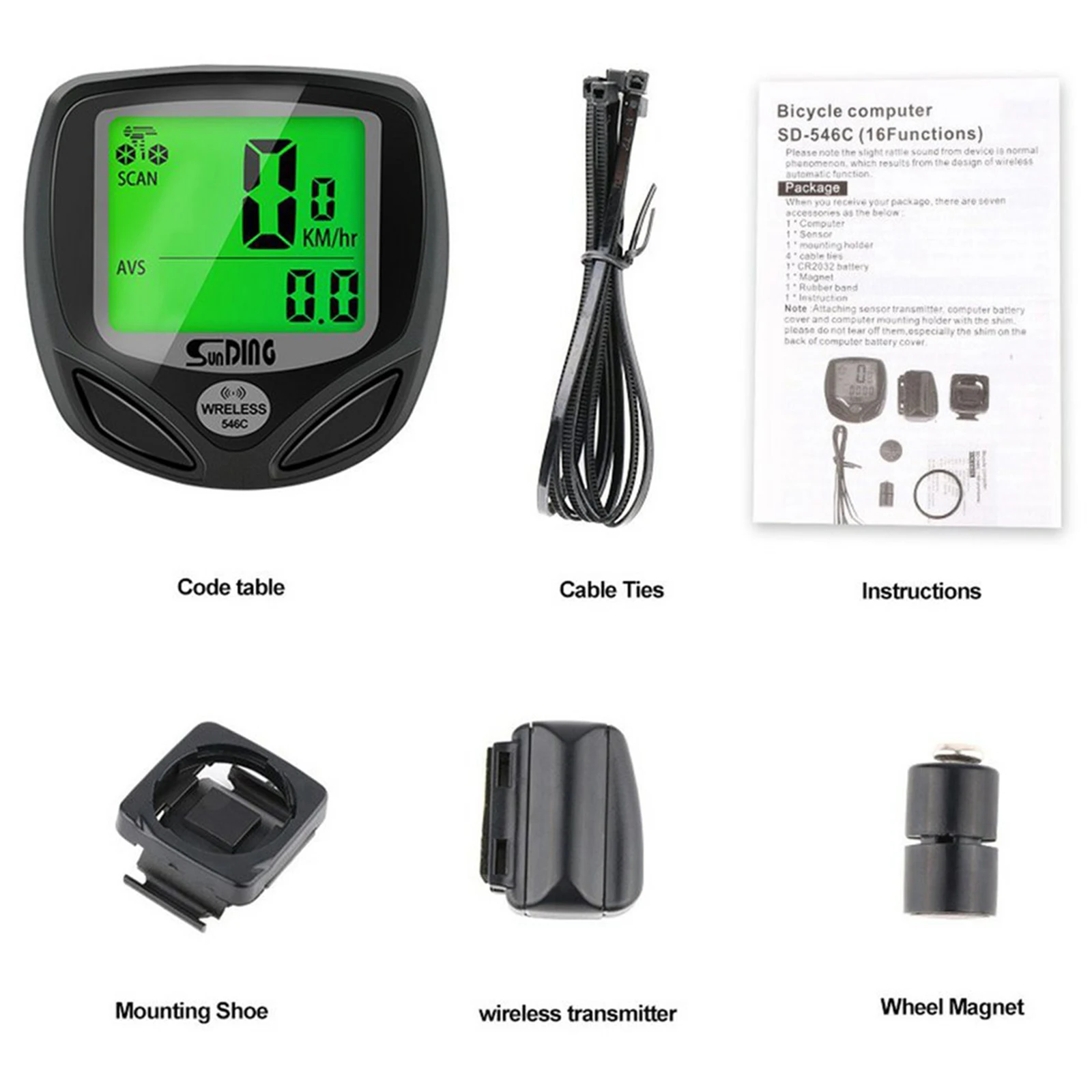 Universal Bike Wireless LCD Digital Odometer Speedometer Tachometer Gauge Meter