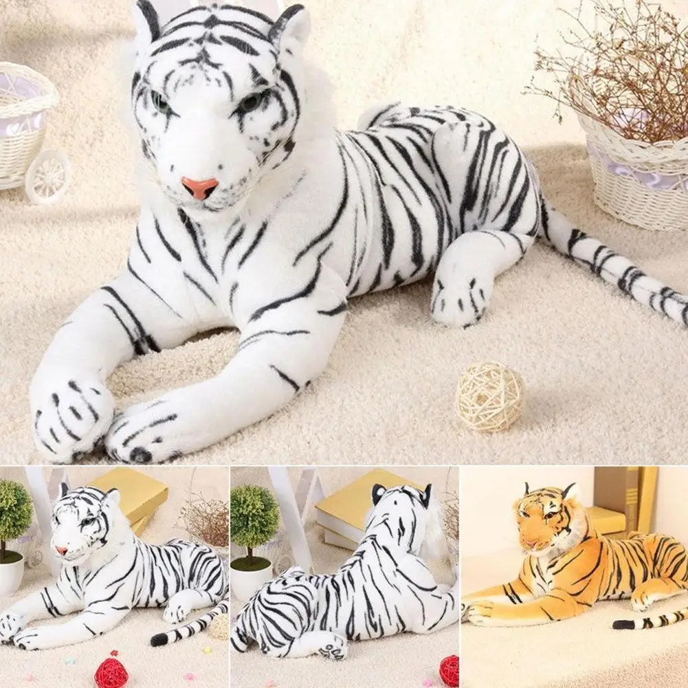 

1Pcs Plush Toy King Of Forest Simulation Yellow White Stuffed Comfortabl Plush Car Model 3D Creative Cushion Tiger Sofa Toy M3Z2