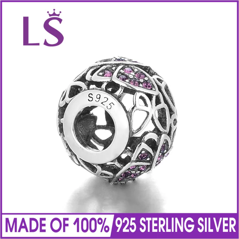 LS 925 пробы, серебряный шарм, Бабочка, Европейские подвески, серебряные бусины для браслета-цепочки, сделай сам, ювелирные изделия
