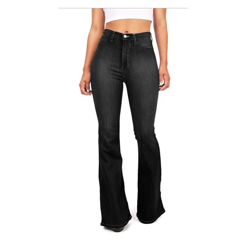 

Simple Casual Flared Jeans Women Wholesale Direct Hot Sale Washed Daily Breathe Freely Slimming Micro Pants Trousers