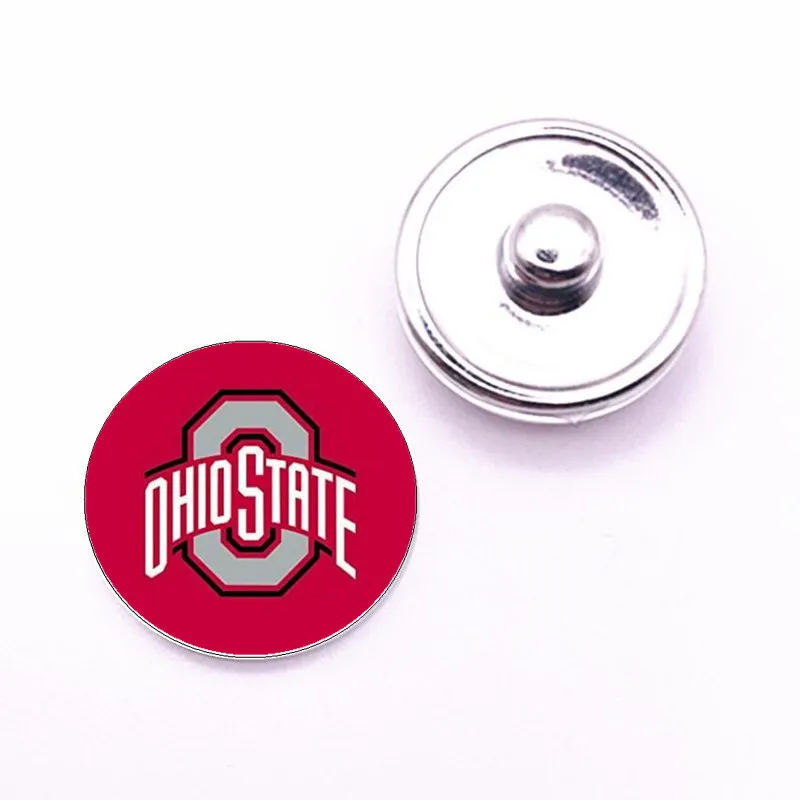 Модный 18 мм стеклянный футбольный спортивный Мичиган городская команда оснастки кнопки Подвески подходят DIY оснастки браслет и ожерелье ювелирных изделий 20 шт - Окраска металла: as picture