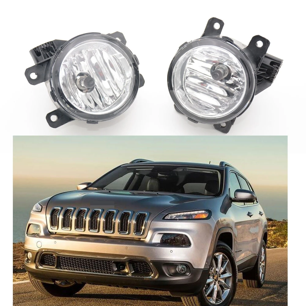 Pair Fog Lamp Clear Lens Bumper Fog Lights Driving Lamps For Jeep