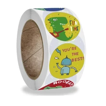 

50 500PCS Robot Dinosaur Thank You Sticker Labels Sealing Paper Sticker Stationery Children's Rewards Scrapbooking