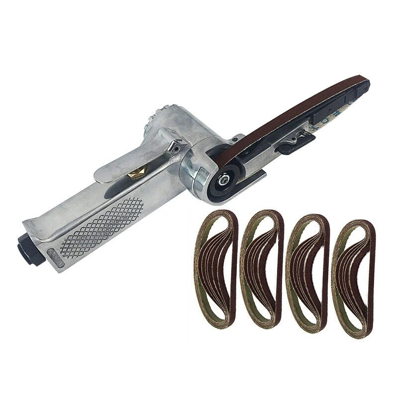 

1/4 Mini Finger Power Belt Air Compressor File Sander Sanding Tool Kit 10*330mm