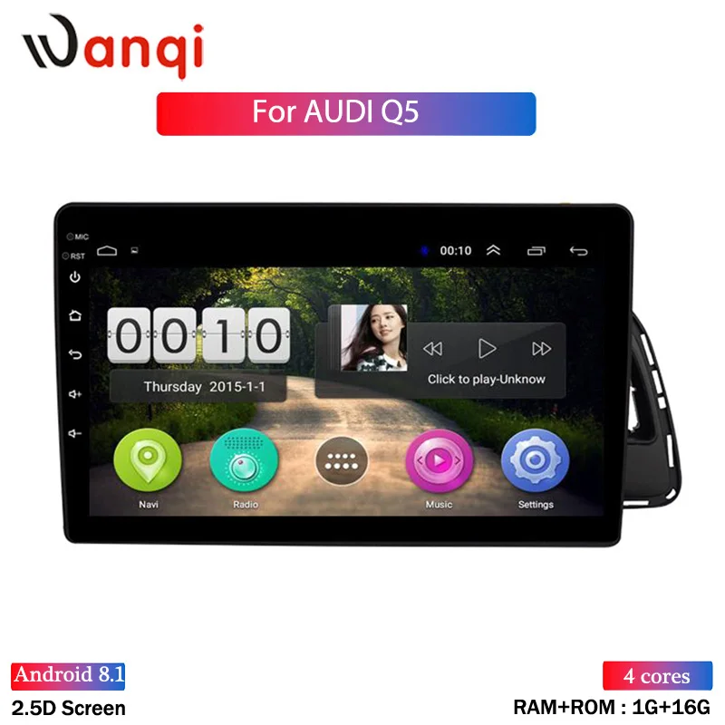 Wan qi Android 8,1 10," Автомобильный мультимедийный плеер gps Navi для Audi Q5 2010- с Bluetooth wifi AUX поддержка DVR SWC 3g Carplay