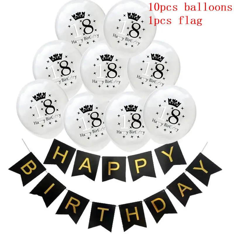 

11pcs/set Glitter Balloons Sequins 18 Latex Balloons Black Birthday Gift Wedding Engagement Party Events DIY Decorations