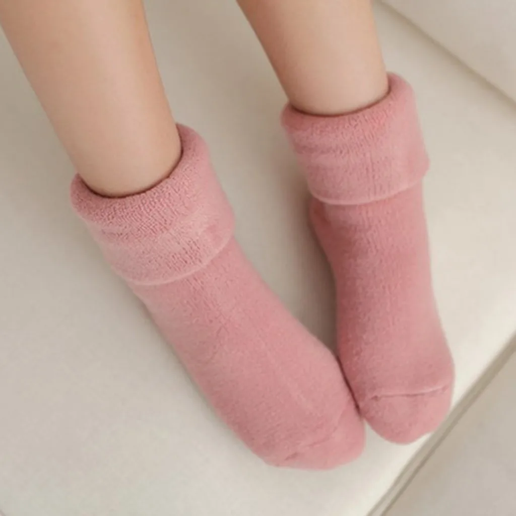 Женские носки, зимние хлопковые махровые носки, одноцветные толстые нескользящие носки-тапочки, носки-тапочки, calcetines mujer новые носки# A10