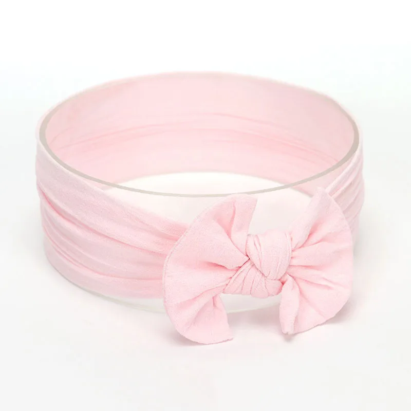 Elegant Big Bow Baby Headband - Solid Color Elastic Hair Accessory