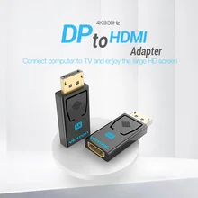 

Display Port to HDMI Adapter 4K Male DP to HDMI Female Video Audio Converter for PC Laptop Projector DisplayPort to HDMI