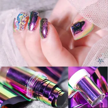 

Holographic Nail Foil Polish Nail Stickers Transfer Starry Sky Laser Sliders Transparent Nail Art Decal Manicure Designs