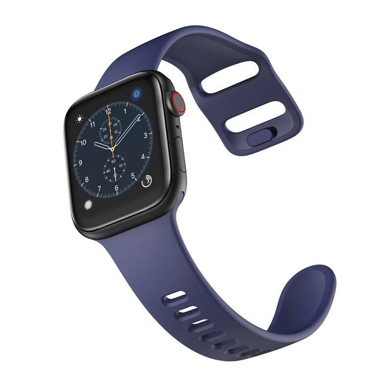 Ремешок для Apple Watch 38/42 мм iWatch 4 5 44 мм 40 мм спортивный силиконовый ремень браслет Correa для Apple Watch 5 4 3 2 аксессуары - Цвет ремешка: Navy