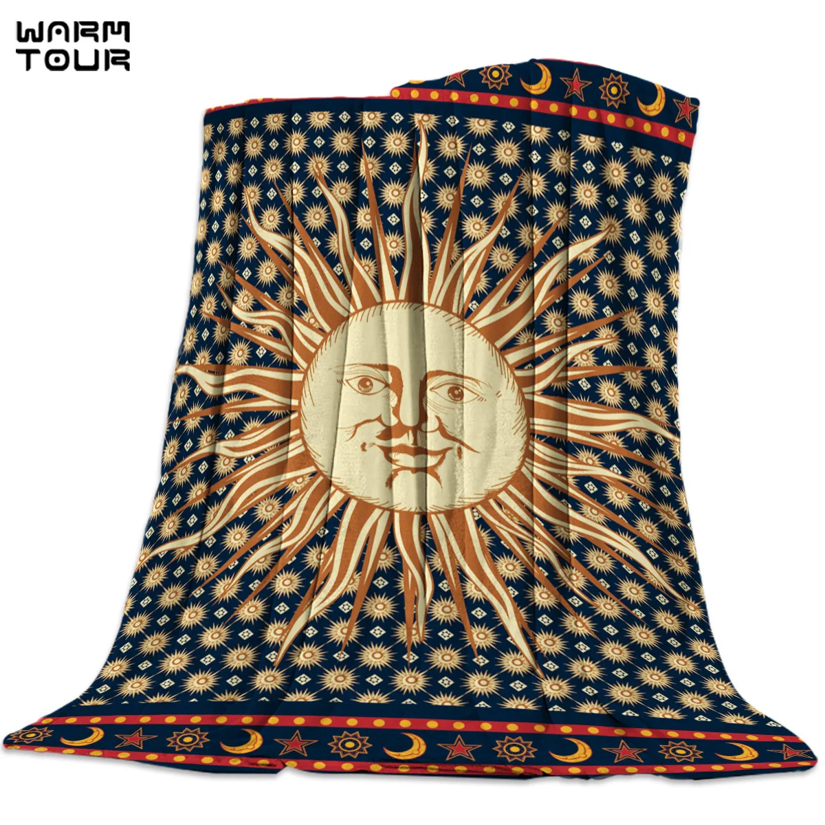 Indian Mandala Solar Celestial Body Printed Nap Blanket Soft Comfortable Velvet Plush Blankets | Дом и сад