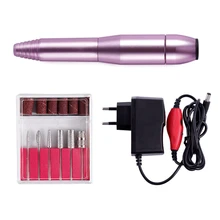 Профессиональные розовые электрические сверла для ногтей с вилкой США/ЕС, шлифовальный станок для маникюра и педикюра