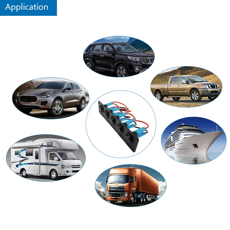 5 банд переключатель панель для RV автомобиля лодки яхты морской синий