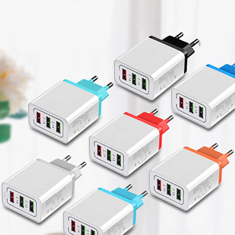 

Quick Charge 3.0 3 USB Charger EU Plug Mobile Phone Fast charger Adapter For iPhone Samsung Xiaomi Tablet 4 Port Desktop