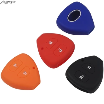 

10pcs For Toyota Corolla Hilux Vitz Vios Rav4 Aqua Camry Highlander Land Cruise Prius 2 Button Silicone Key Case Cover