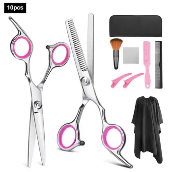 

Professional Hair Cutting Scissors Set Hairdressing Scissors Kit Thinning Shears Hair Razor Comb Clips Kit For Home Salon Barber