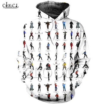 

CLOOCL Newest Fashion Mens Hoodie 3D Print King of Pop Michael Jackson Sweatshirt Zipper Coat Harajuku Streetwear Men Tops