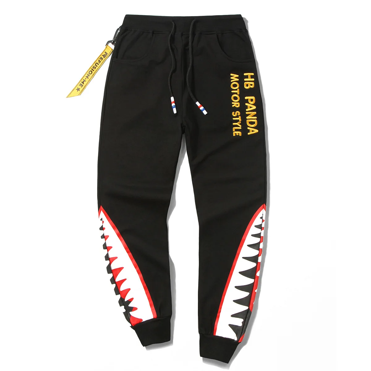 

2019 Winter New Style Shark Printing plus Velvet Casual Pants Fashion Man Loose-Fit Skinny Sweatpants Large Size Hip Hop Pants