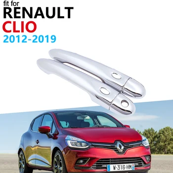 

Door Handle Car Accessories for Renault Clio IV MK4 2012~2019 Luxuriou Chrome Exterior Handle Cover Trim Set Car Stickers 2018