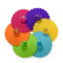 Новинка 10,5 см силиконовый чехол для чашки с цветами силиконовые крышки для чашки прозрачный ПВХ алмазная крышка для чашки настольные украшения