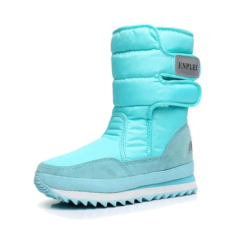Women Fashion Metal Buckle Low Heels Boots Winter Snow Warm Fur Boots Waterproof Non-Slip Colorful High-top Fur Lined Ski Shoes - Цвет: Серый