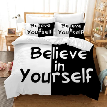 

Inspirational Bedding Set Duvet Covers Pillowcases Believe in Yourself Comforter Bedding Sets Bedclothes Bed Linen Bed Set