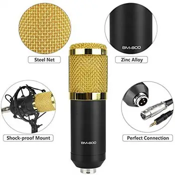 

karaoke microphone BM800 studio condenser mikrofon mic bm-800 For KTV Radio Braodcasting Singing Recording computer