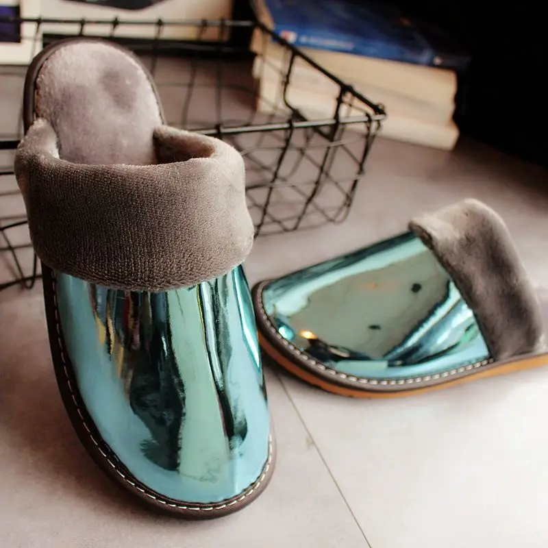 

New 2020 Winter Waterproof Women Cotton Shoes Plush Women Slippers Warm Fur Thicken Cotton-Padded Home Slipper Indoor Flat Shoes