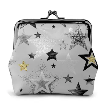 

Black White And Golden Stars Fashion Women Wallet Small Ladies Purse Female Wallet Coin Purse