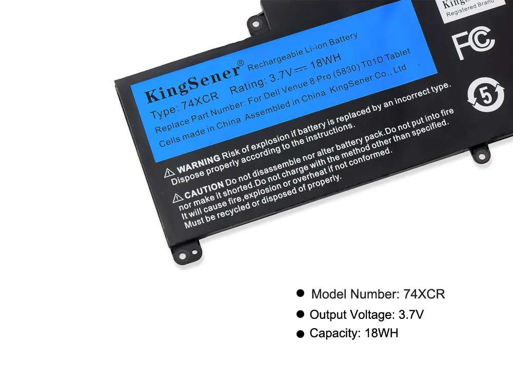 Kingsener-bateria do Portátil para Dell Venue Pro 74xcr 074xcr 5830 T01d Vxgp6 X1m2y Tablet Series 3.7v 18wh - Imagem 6