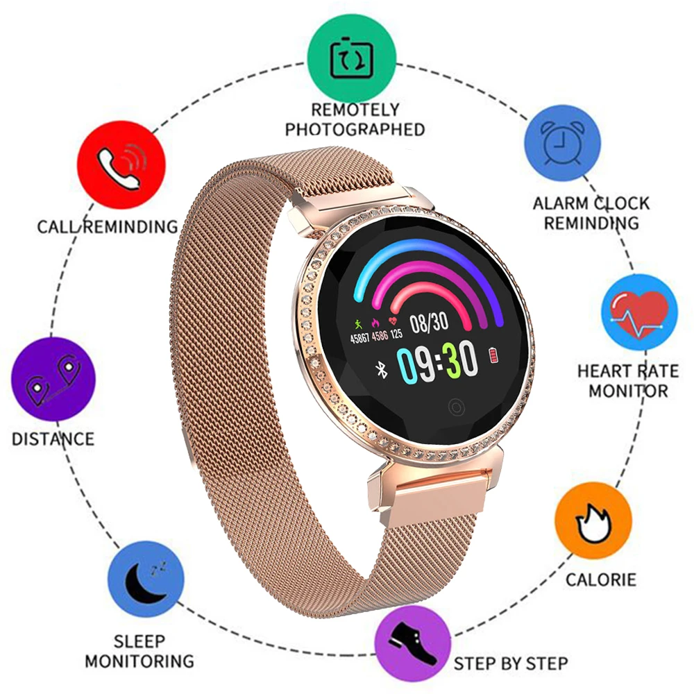 

MC11 Women Smart Bracelet Luxury Ladies Smart Band Heart Rate Blood Pressure Monitor Female Message Reminder Watch Sport Men