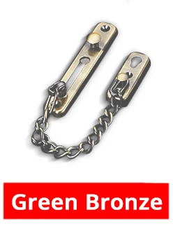 304 Stainless Steel Security Door Chain Lock Anti-theft Door Chain Door Latch Silver Bronze Gold Black Door Lock Hardware - Цвет: Green Bronze