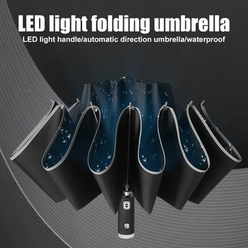 

3 Fold Reverse Automatic Rain Umbrella Car Clear Umbrella Rain Women Parasol Umbrella HUG-Deals