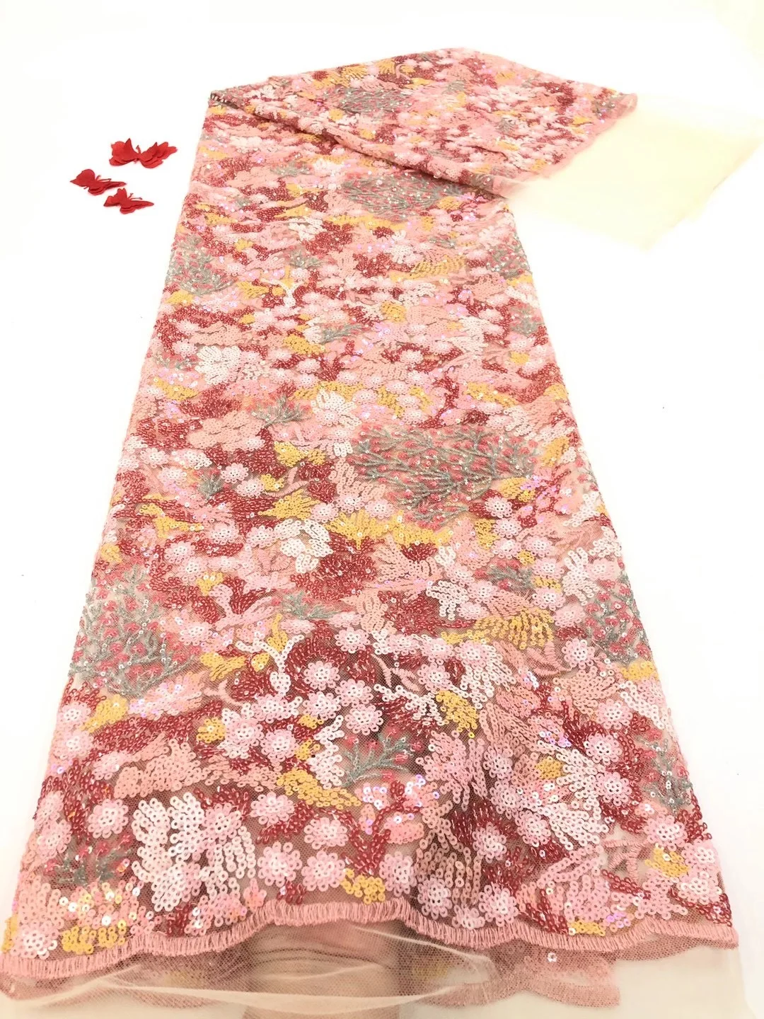 

Nigeria Lace Fabric African Lace Fabric 2021 High Quality Lace French Mesh Lace Fabric For Wedding Dress Sewing RF4330
